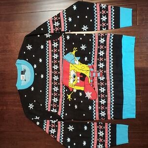 Spongebob Squarepants Light Up Nickelodean Christmas Holiday Sweater Size Medium
